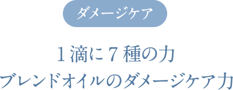 ダメージケア 1滴に7種の力 ブレンドオイルのダメージケア力