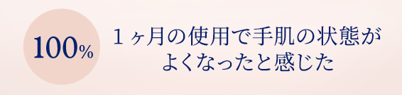 1ヶ月の使用で手肌の状態が よくなったと感じた