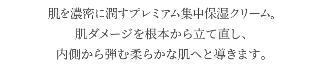 肌を濃密に潤すベストセラー＊4クリーム。肌ダメージを根本から立て直し、内側から弾む柔らかな肌へと導きます。