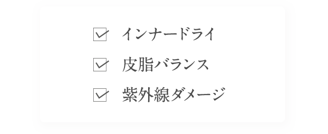 インナードライ 皮脂バランス 紫外線ダメージ