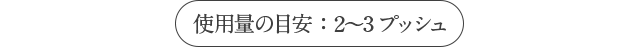 使用量の目安：2～3プッシュ