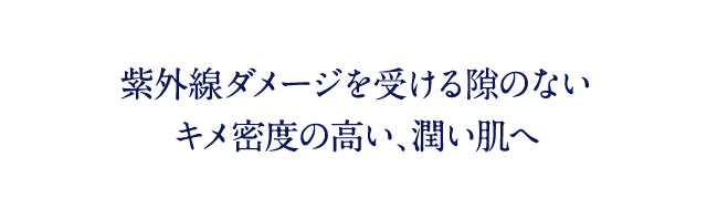 紫外線ダメージを受ける隙のないキメ密度の高い、潤い肌へ