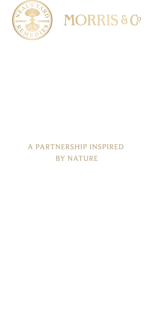自然によって、インスパイアされたパートナーシップ ニールズヤード Morris&Co.ウィリアム・モリスの信念に賛同し、自然によってインスパイアされた今回のコレクションは、これからも変わらずに生物多様性を守り続けることへの誓いと、野草、花、ハーブなど植物の永遠の美しさへの賛辞を表現しています。