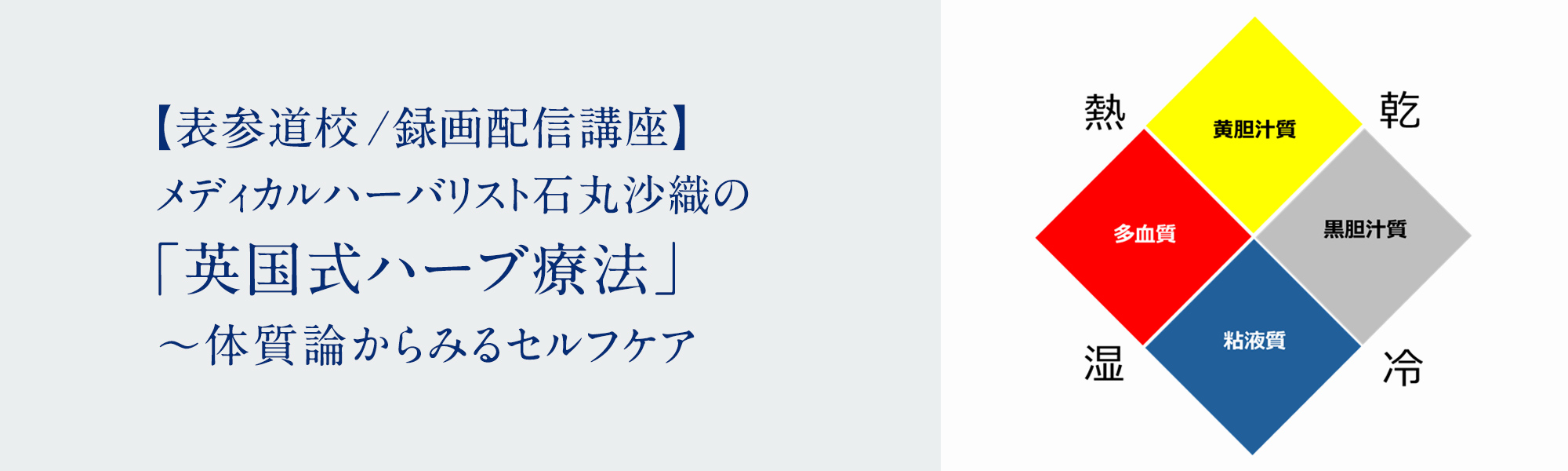メディカルハーバリスト石丸沙織の「英国式ハーブ療法」～体質論からみるセルフケア