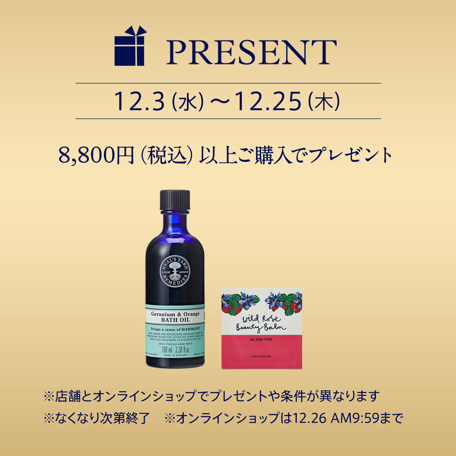 税込8,800円以上ご購入でプレゼント12/3（水）10:00～ | ニールズ